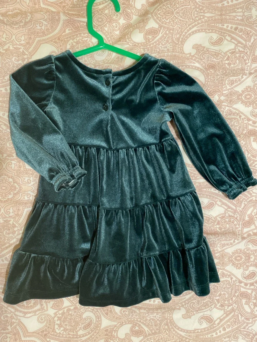 Old Navy Emerald Green Velvet Dress size 12-18 months